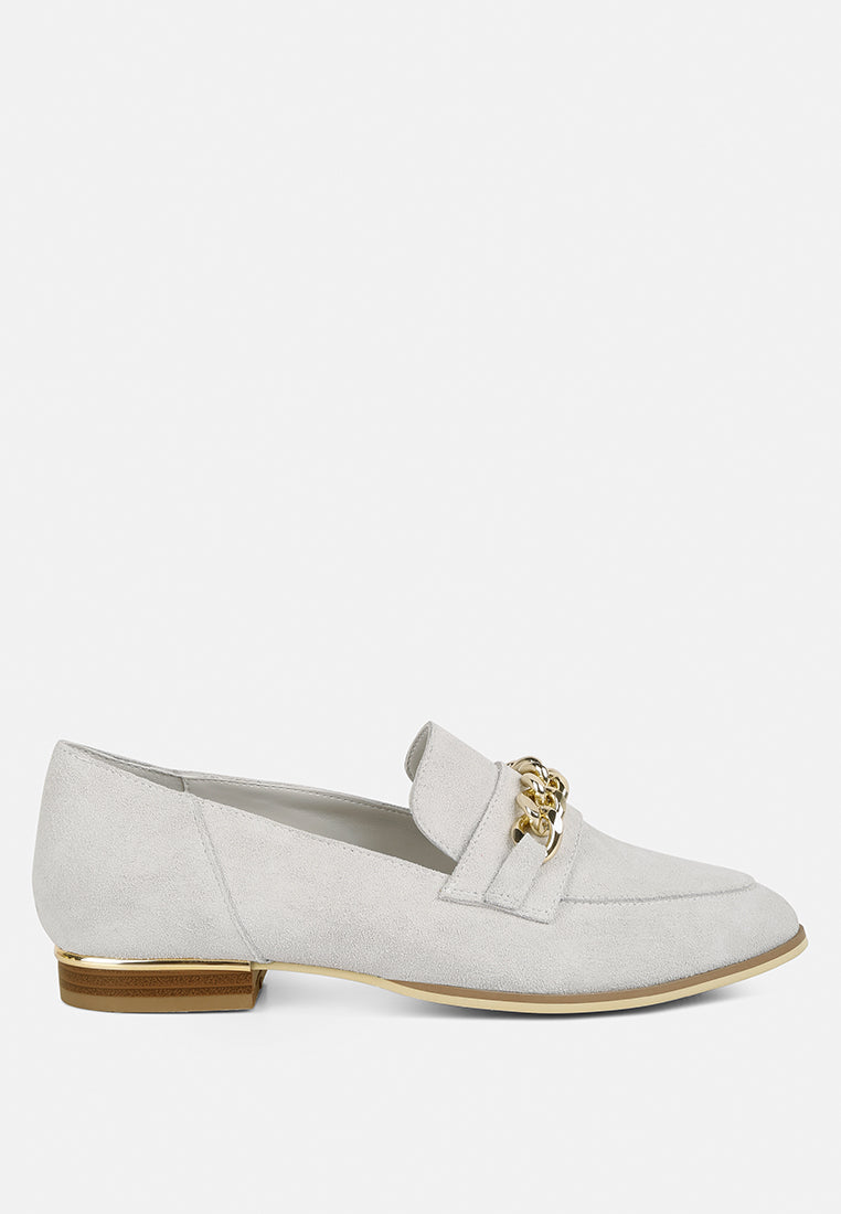 Ricka Chain Embellished Loafers-5