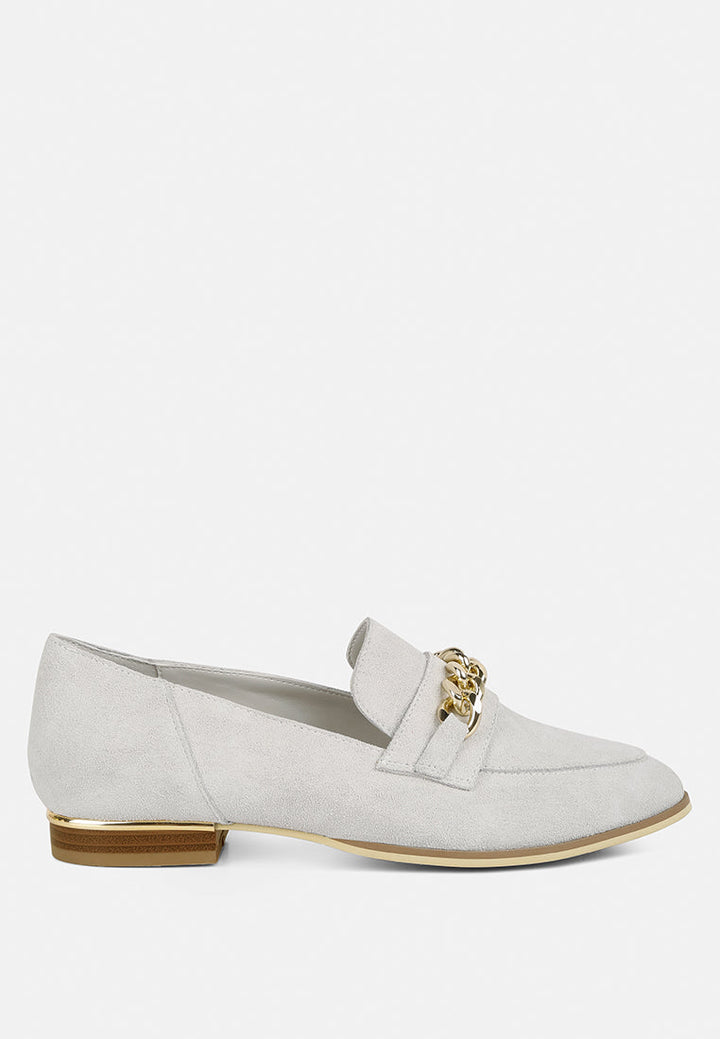 Ricka Chain Embellished Loafers-5