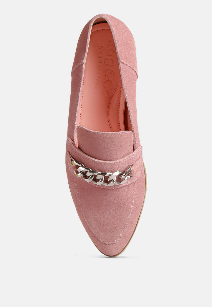 Ricka Chain Embellished Loafers-3