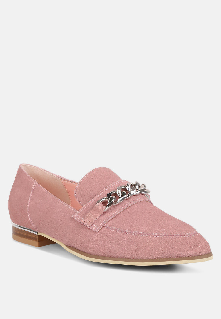 Ricka Chain Embellished Loafers-1