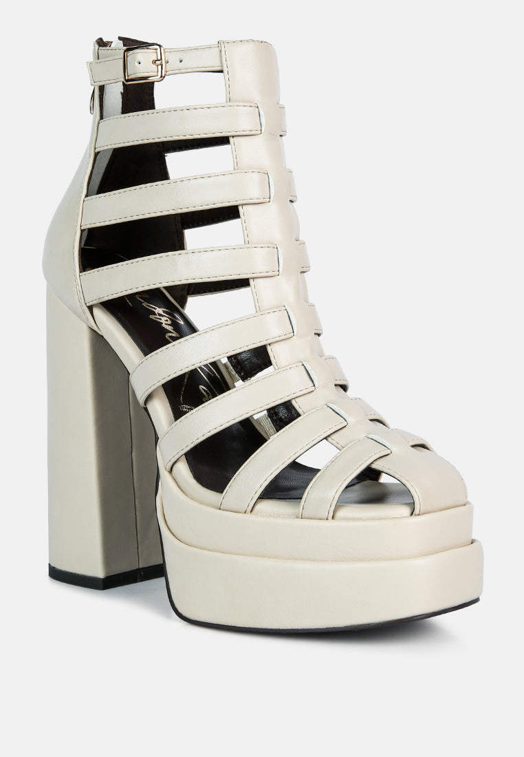 Rielle High Platform Cage Boot Sandals-1