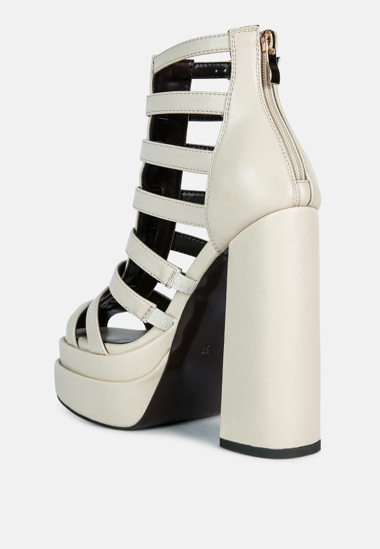 Rielle High Platform Cage Boot Sandals-2