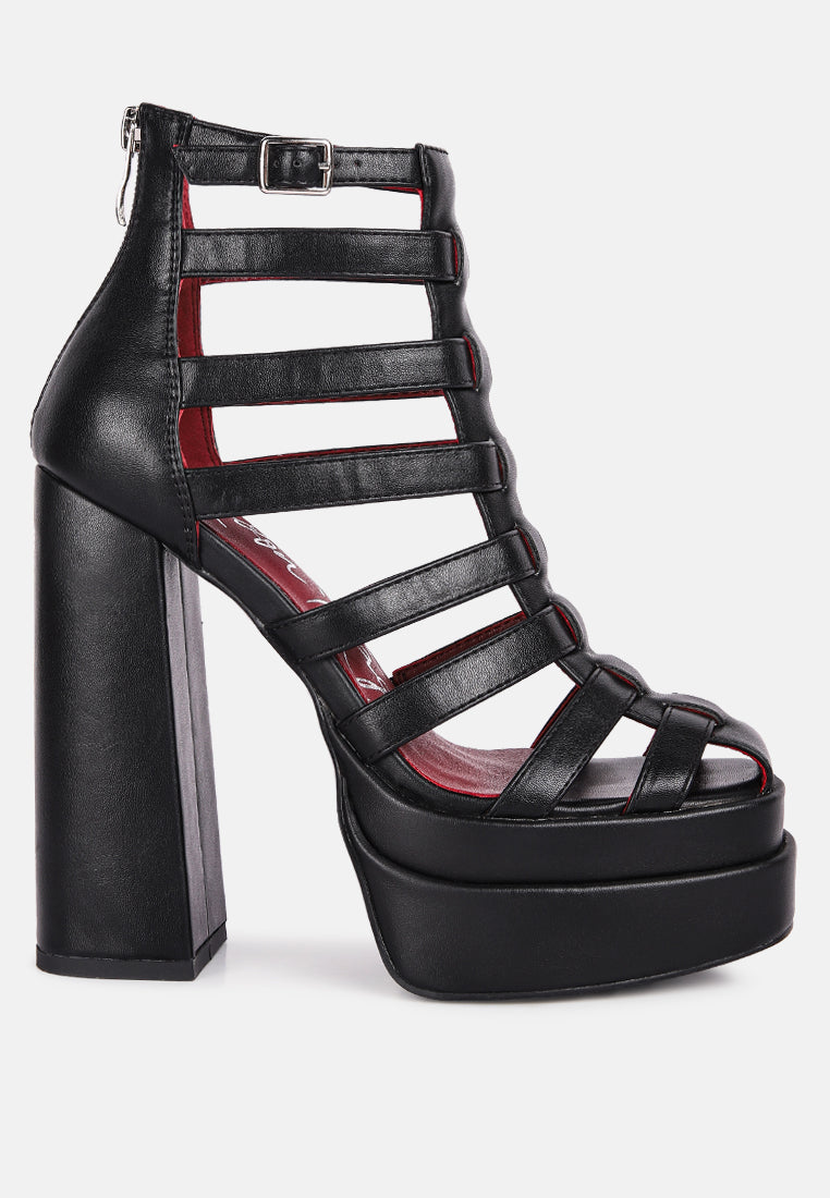 Rielle High Platform Cage Boot Sandals-5