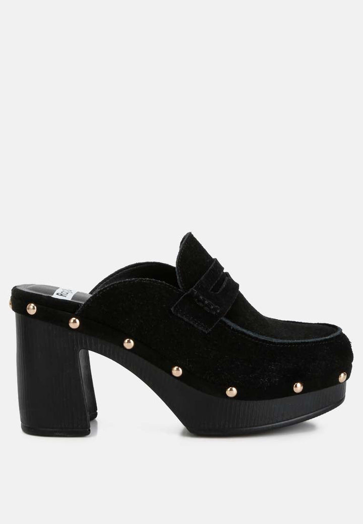 Riley Genuine Suede Platform Clogs-5