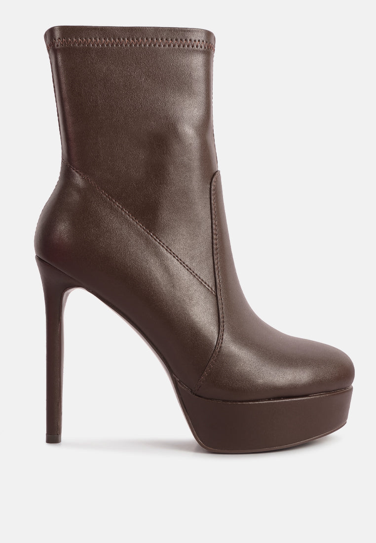 Rossetti Stretch Pu High Heel Ankle Boots-0