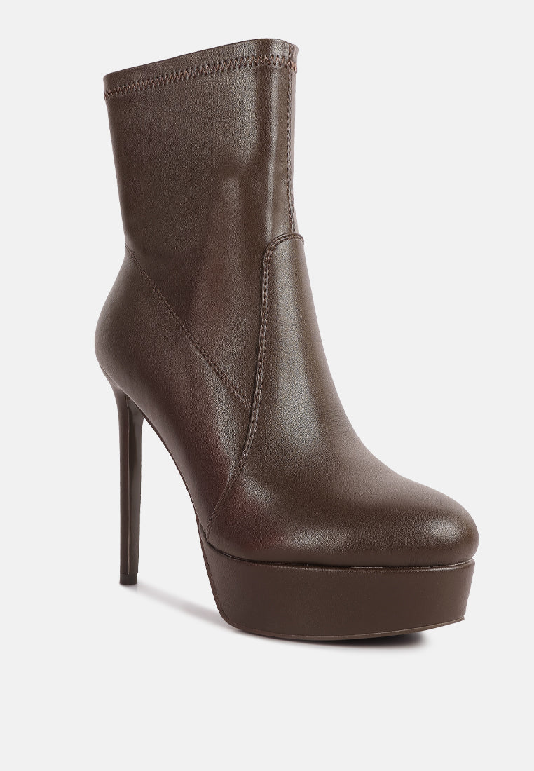 Rossetti Stretch Pu High Heel Ankle Boots-1