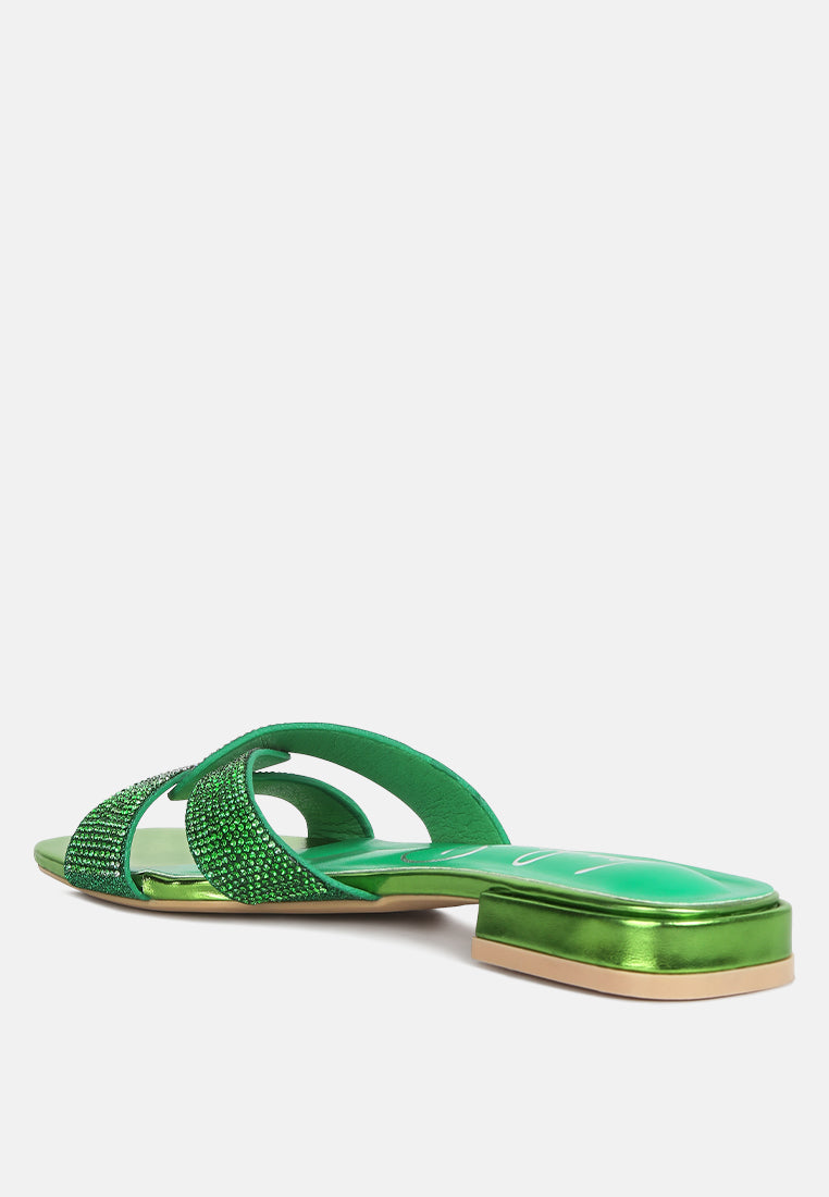 Rum Cake Cross Strap Rhinestone Sandals-2