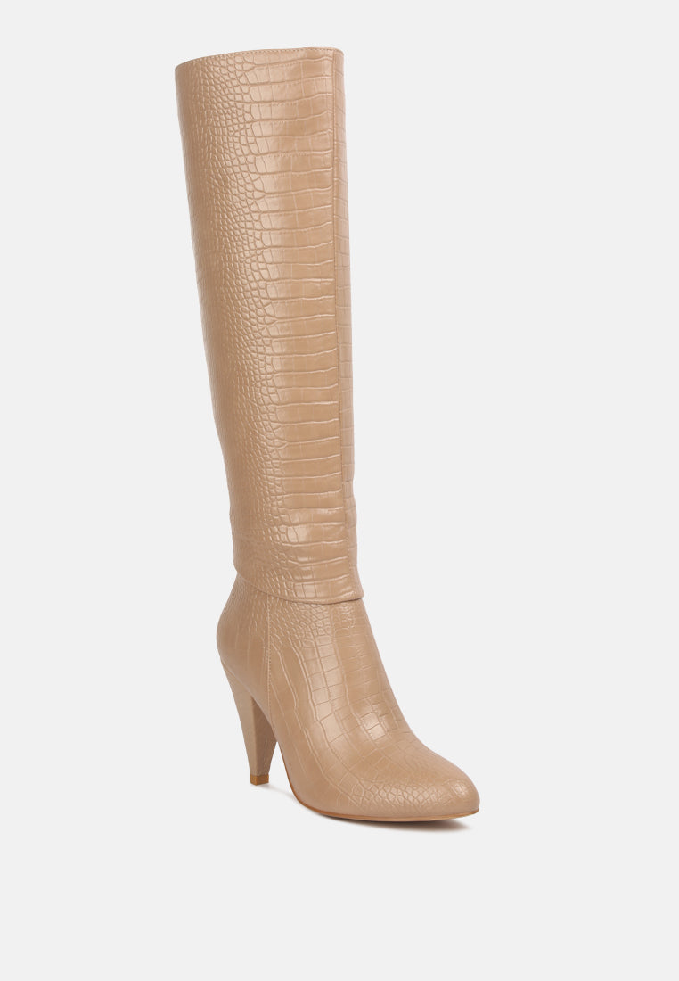 Rum Rolls Calf Croc Boots-1