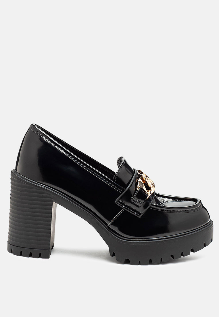Sachs Block Heeled Chunky Loafers-5