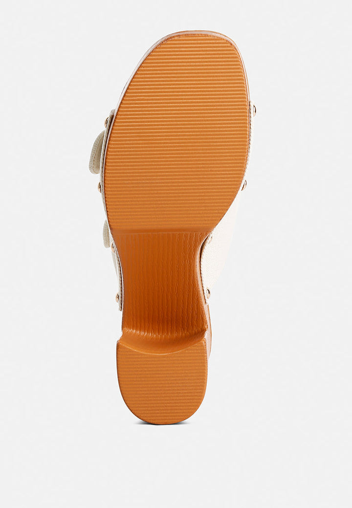 Sarai Buckle Straps High Block Heel Clogs-3