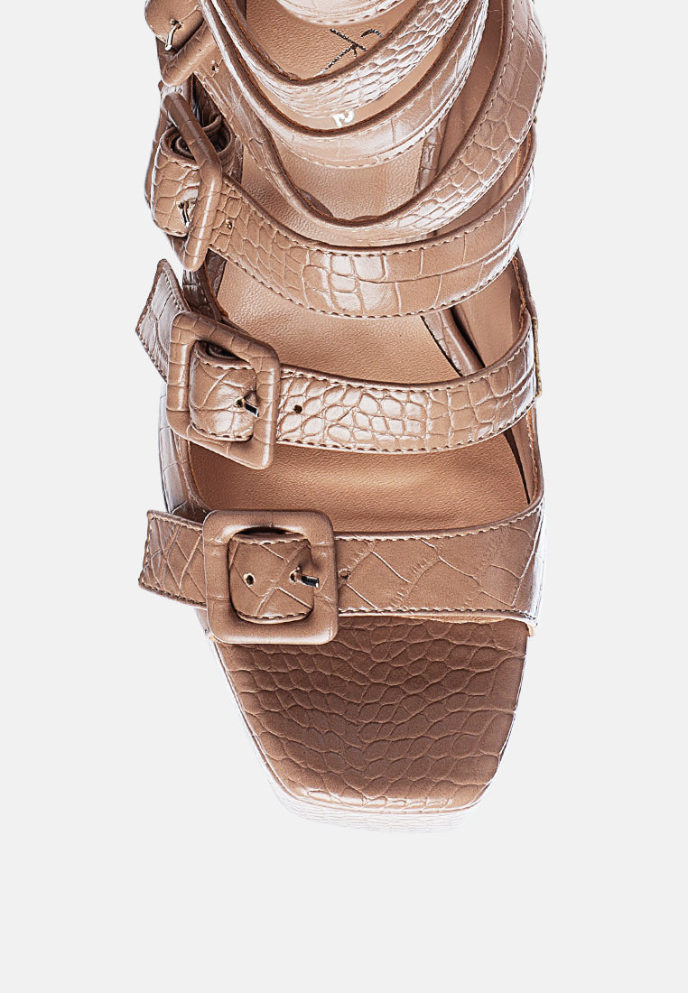Sarouchi Caged Gladiator Platform Sandals-4