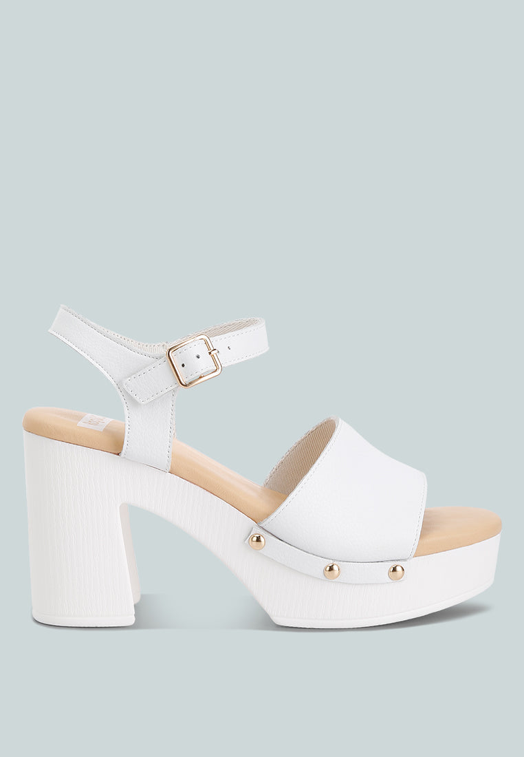 Sawor Recycled Leather High Block Sandals-0