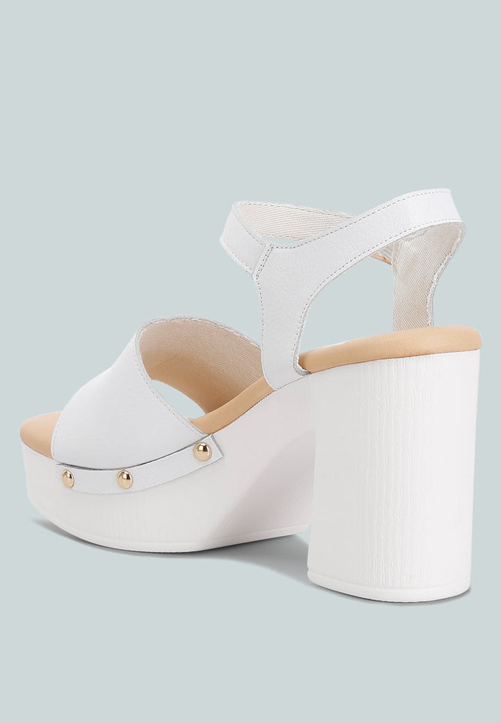 Sawor Recycled Leather High Block Sandals-2
