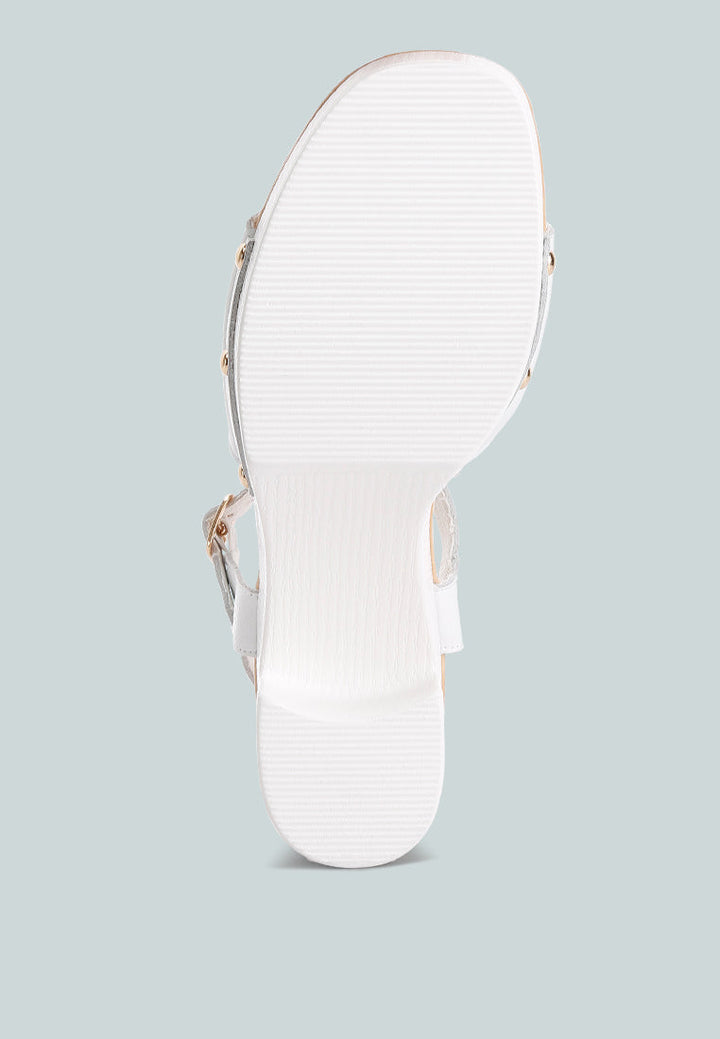 Sawor Recycled Leather High Block Sandals-4