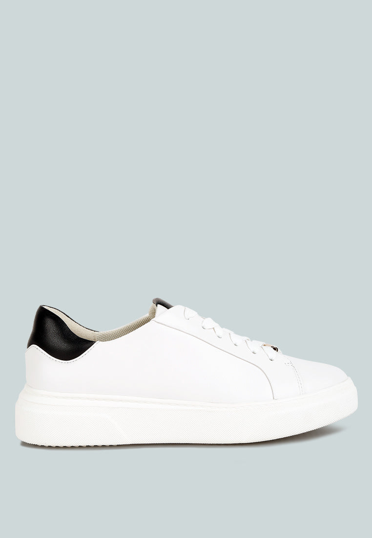 Schick Lace Up Leather Sneakers-6