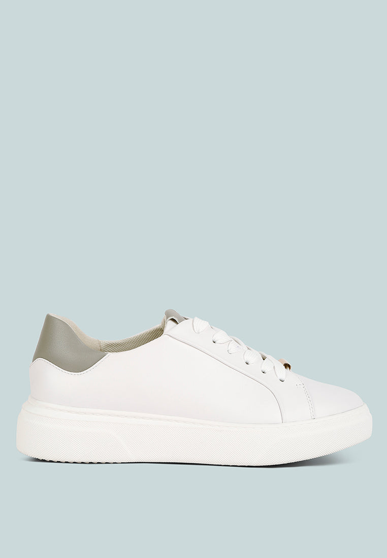 Schick Lace Up Leather Sneakers-7