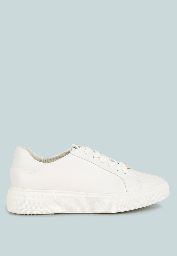 Schick Lace Up Leather Sneakers-0
