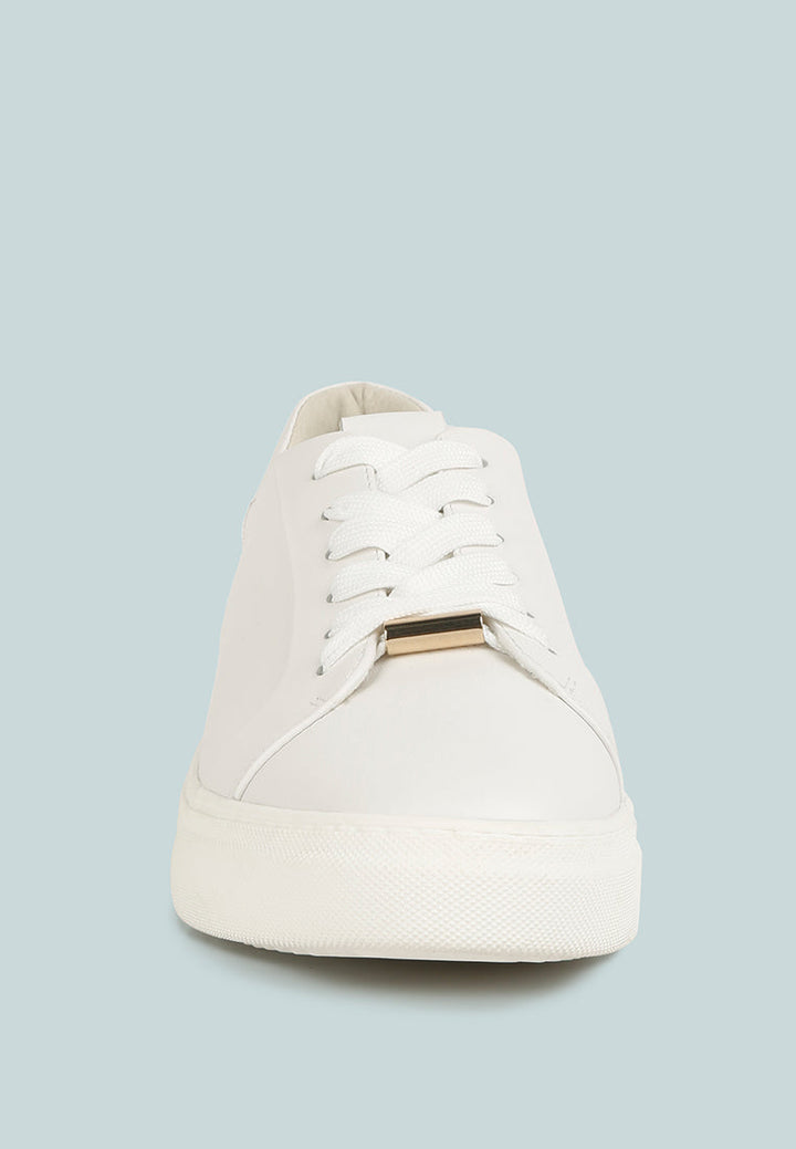 Schick Lace Up Leather Sneakers-2
