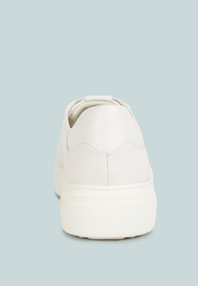 Schick Lace Up Leather Sneakers-4