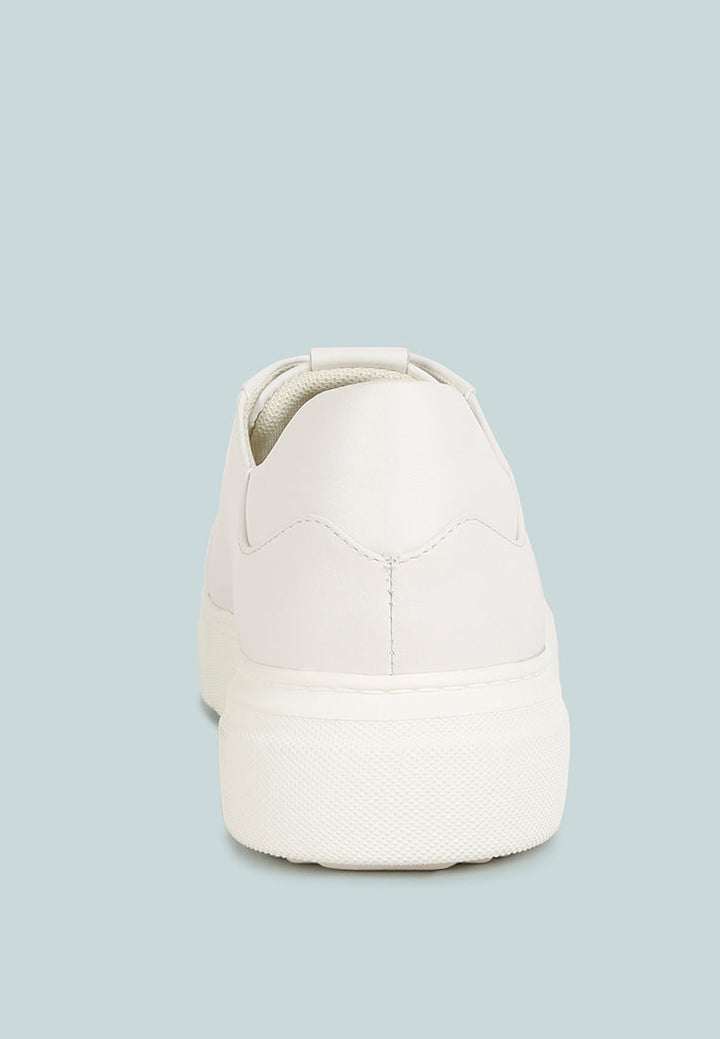 Schick Lace Up Leather Sneakers-4
