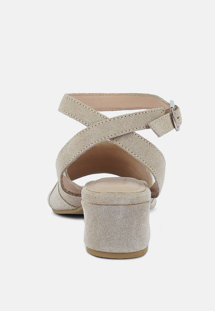 Sigrid Fine Suede Block Heeled Sandal-4