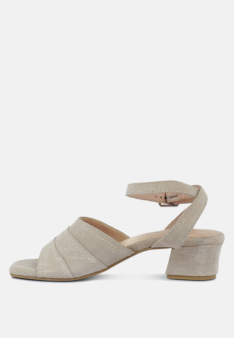 Sigrid Fine Suede Block Heeled Sandal-3