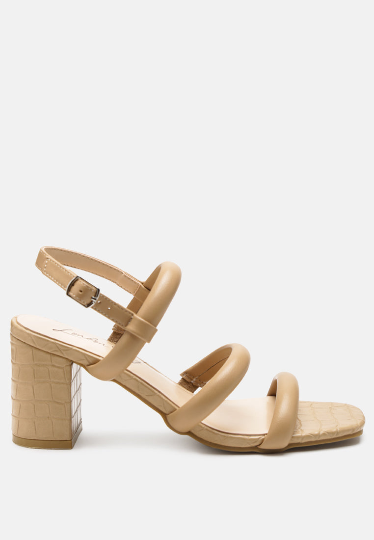 Slater Croc Skin Faux Leather Block Heel Sandals-0