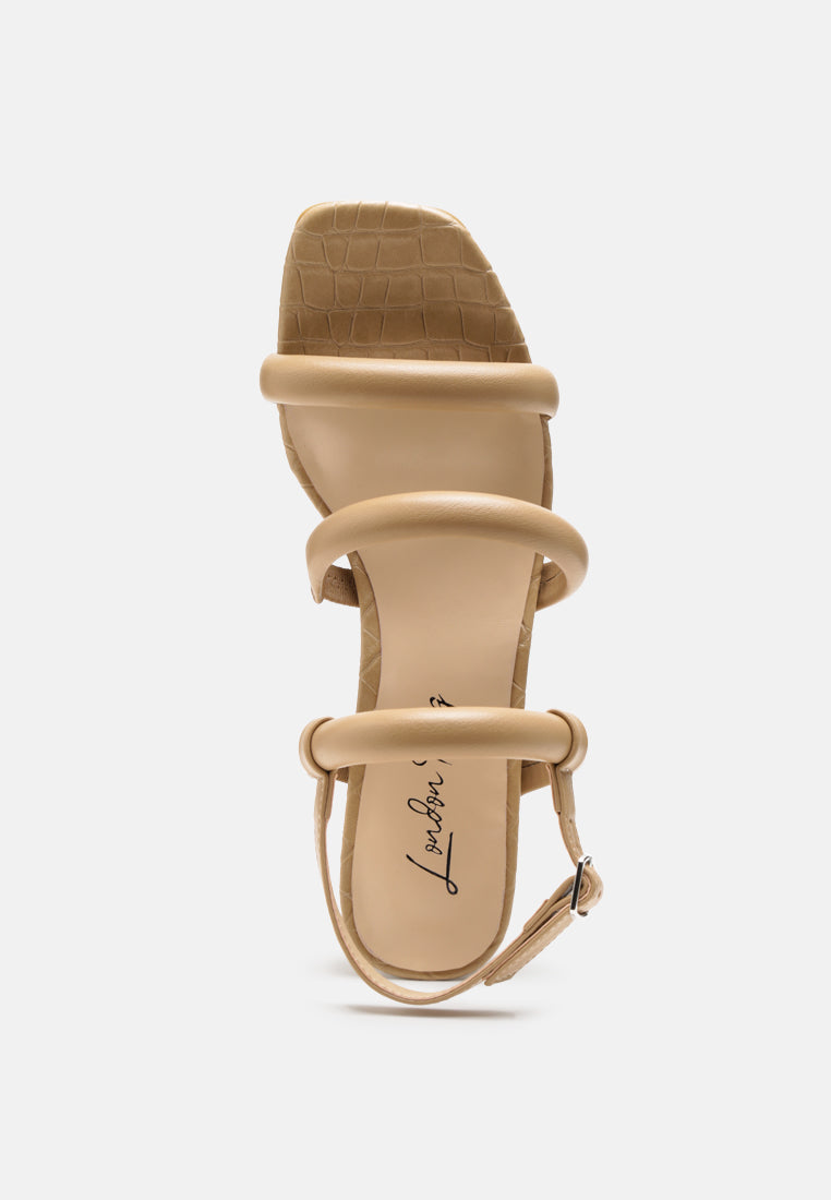 Slater Croc Skin Faux Leather Block Heel Sandals-3
