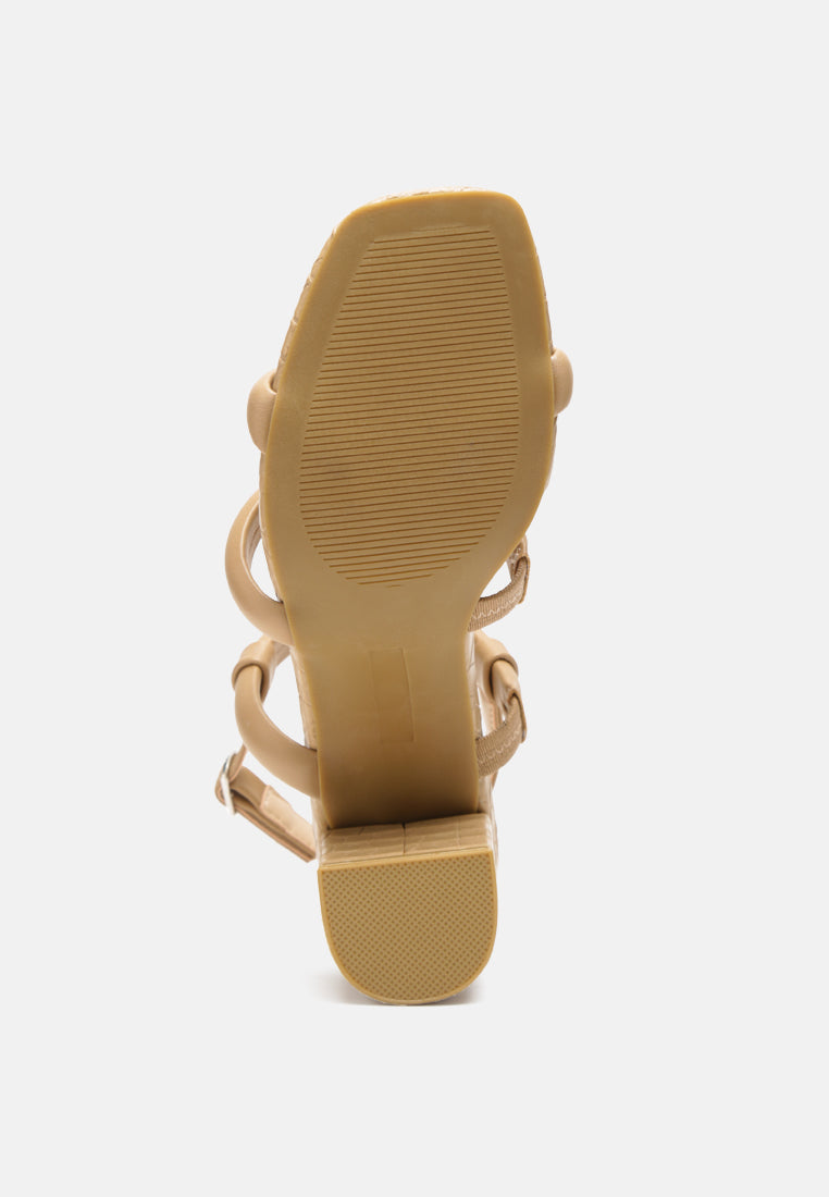Slater Croc Skin Faux Leather Block Heel Sandals-4