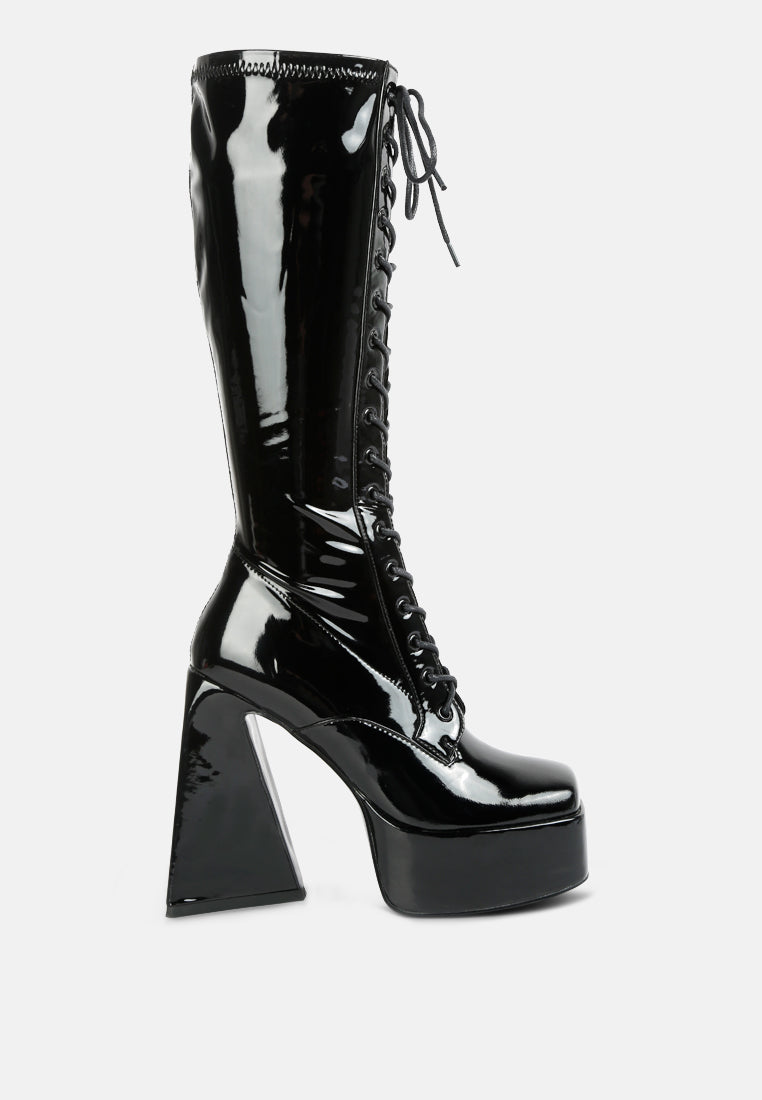 Snowflakes High Platform Calf Boots-5