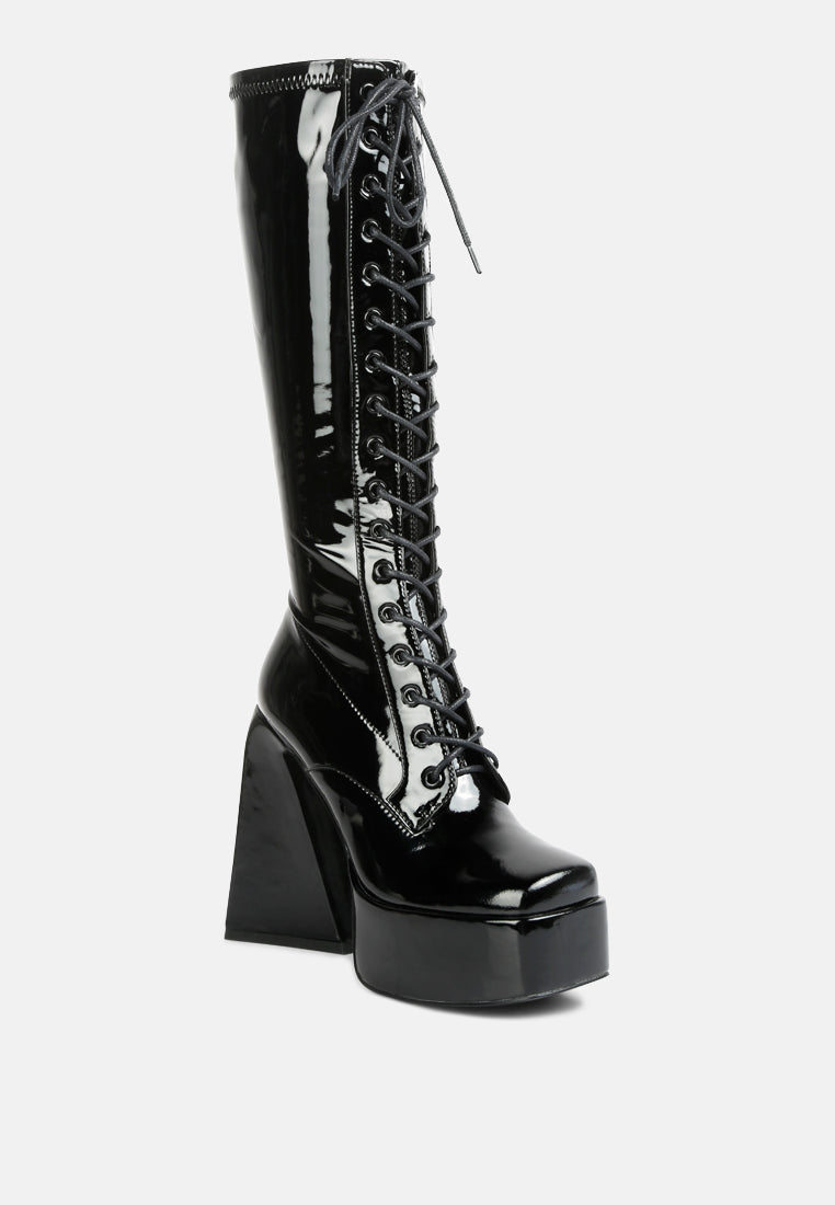 Snowflakes High Platform Calf Boots-1