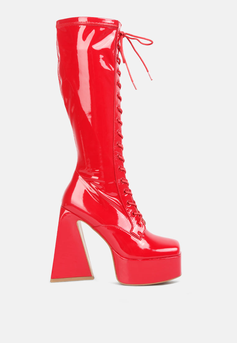 Snowflakes High Platform Calf Boots-0