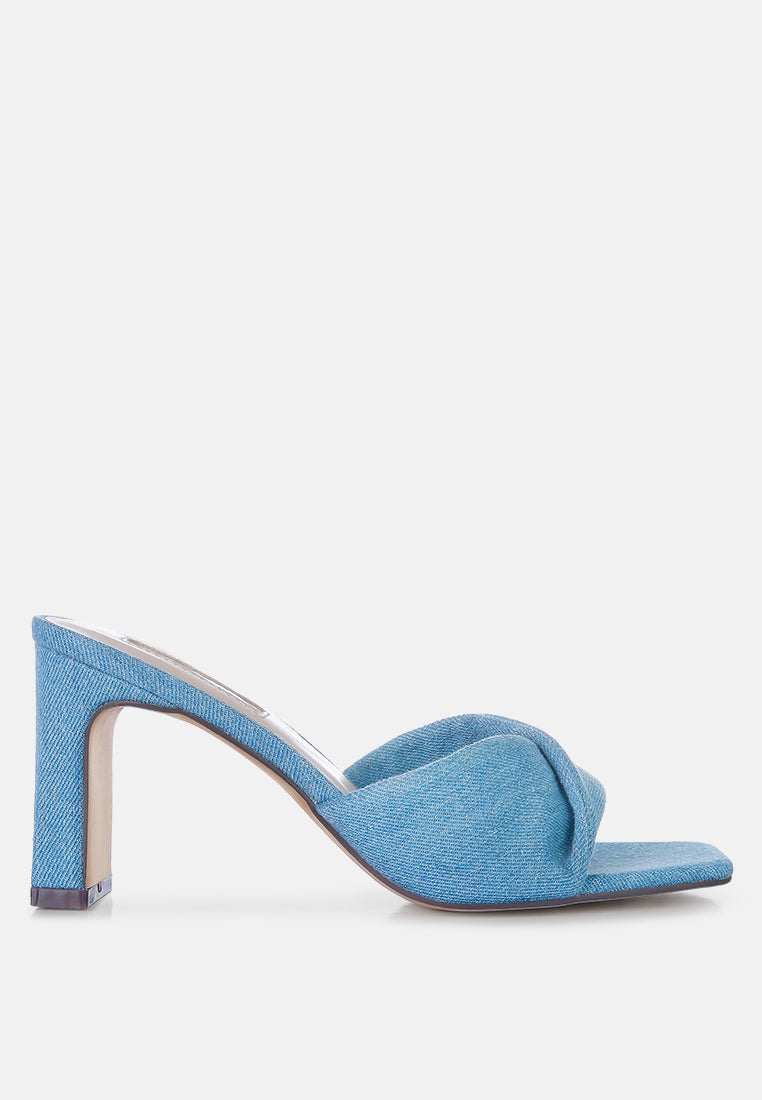 Soft Flirt Italian Block Heel Denim Sandals-0