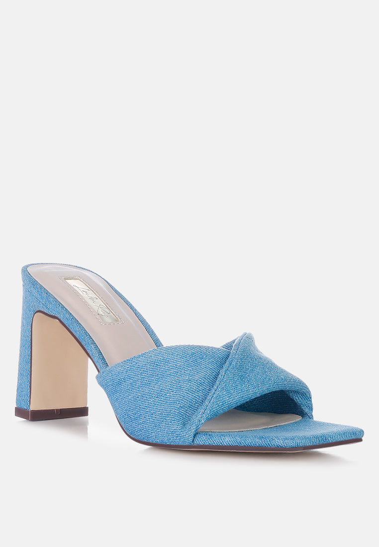 Soft Flirt Italian Block Heel Denim Sandals-1