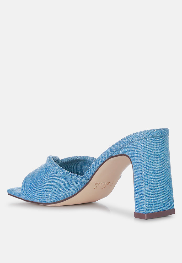 Soft Flirt Italian Block Heel Denim Sandals-2