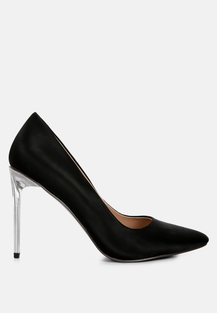 Stakes Clear High Heel Satin Pump Heels-0