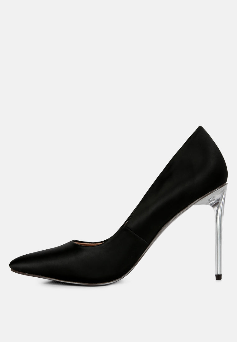 Stakes Clear High Heel Satin Pump Heels-2