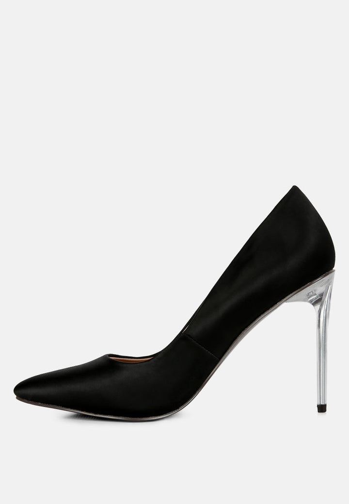 Stakes Clear High Heel Satin Pump Heels-2