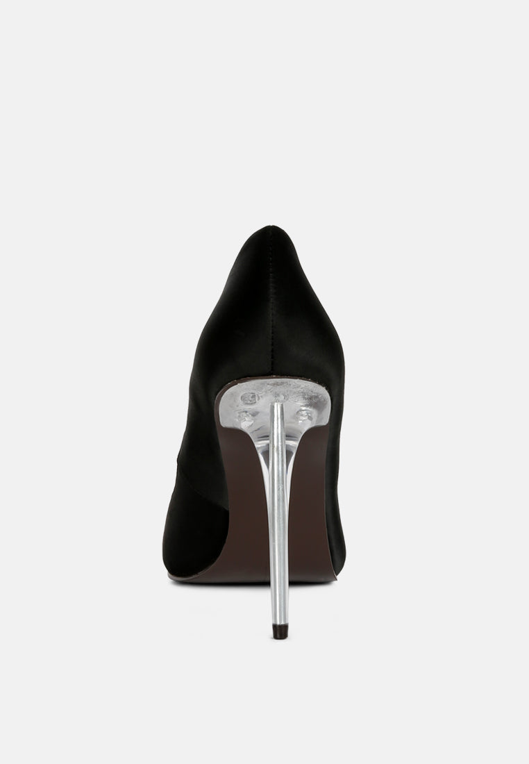 Stakes Clear High Heel Satin Pump Heels-4