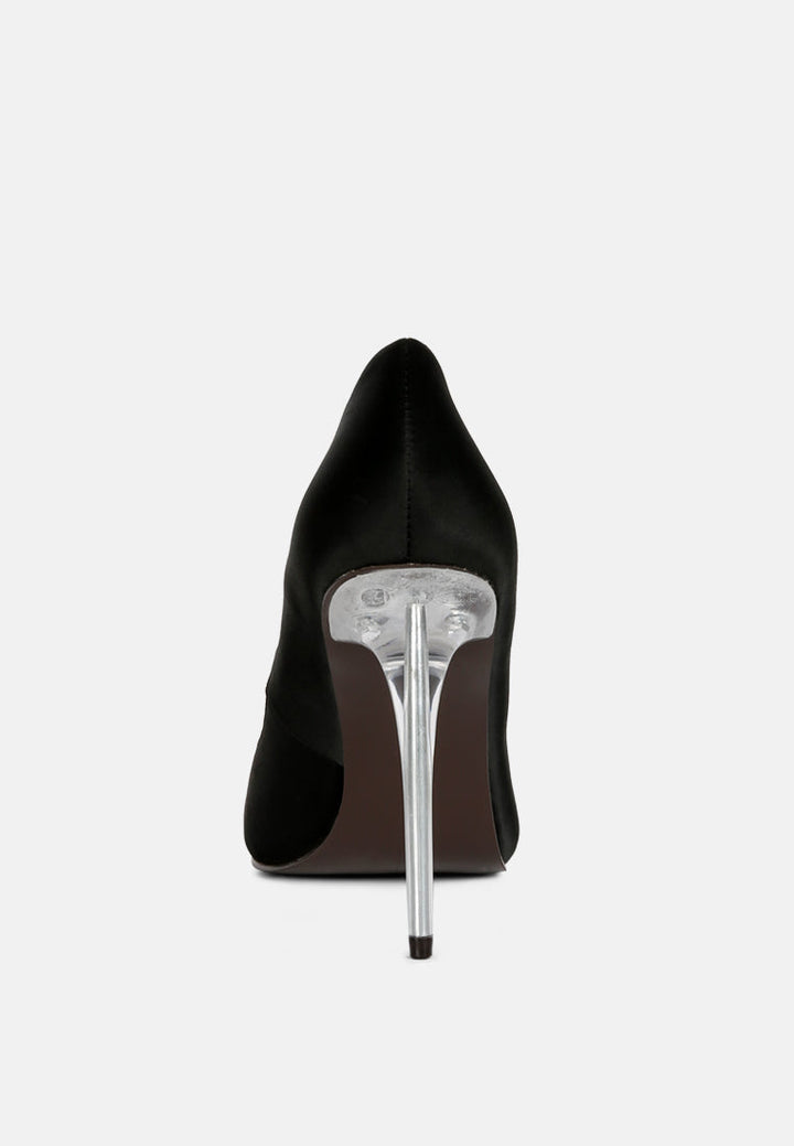 Stakes Clear High Heel Satin Pump Heels-4