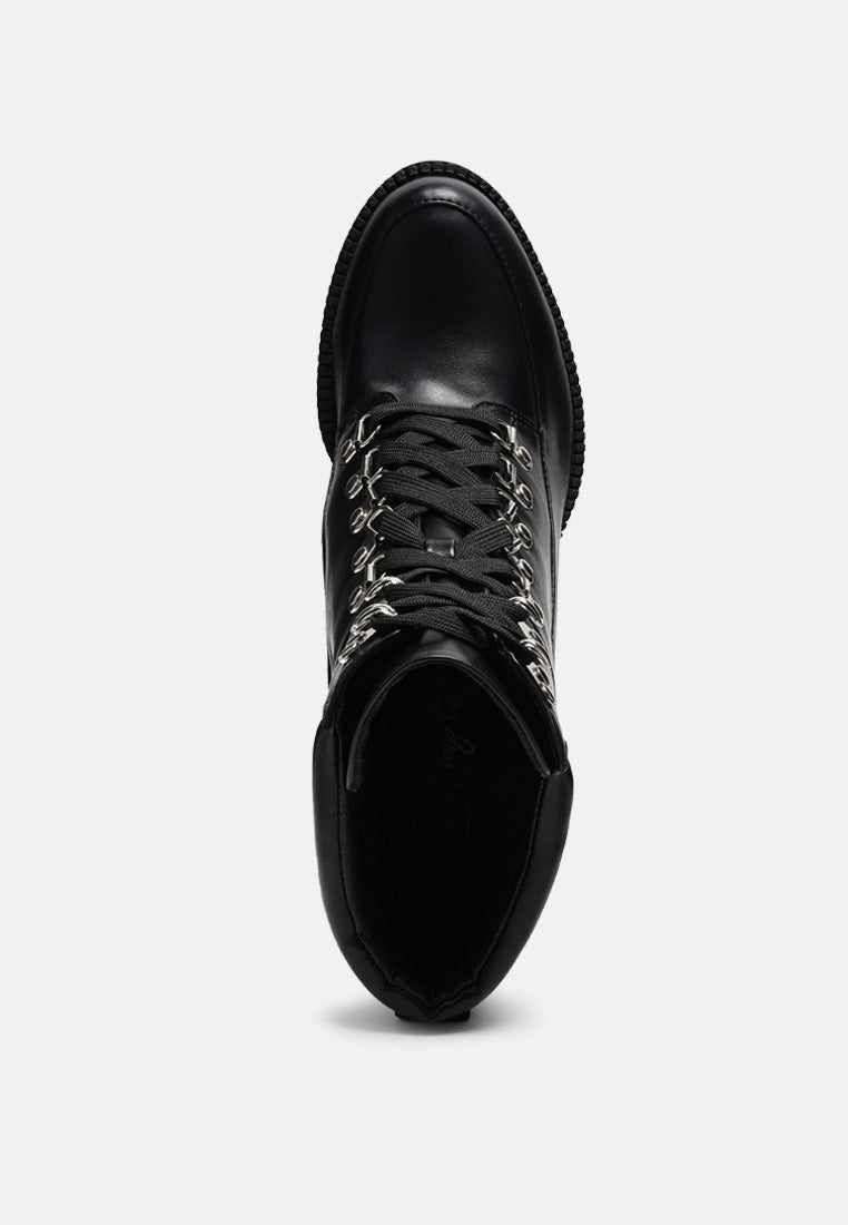 Stopper Cushion Collared Lace Up Boots-3