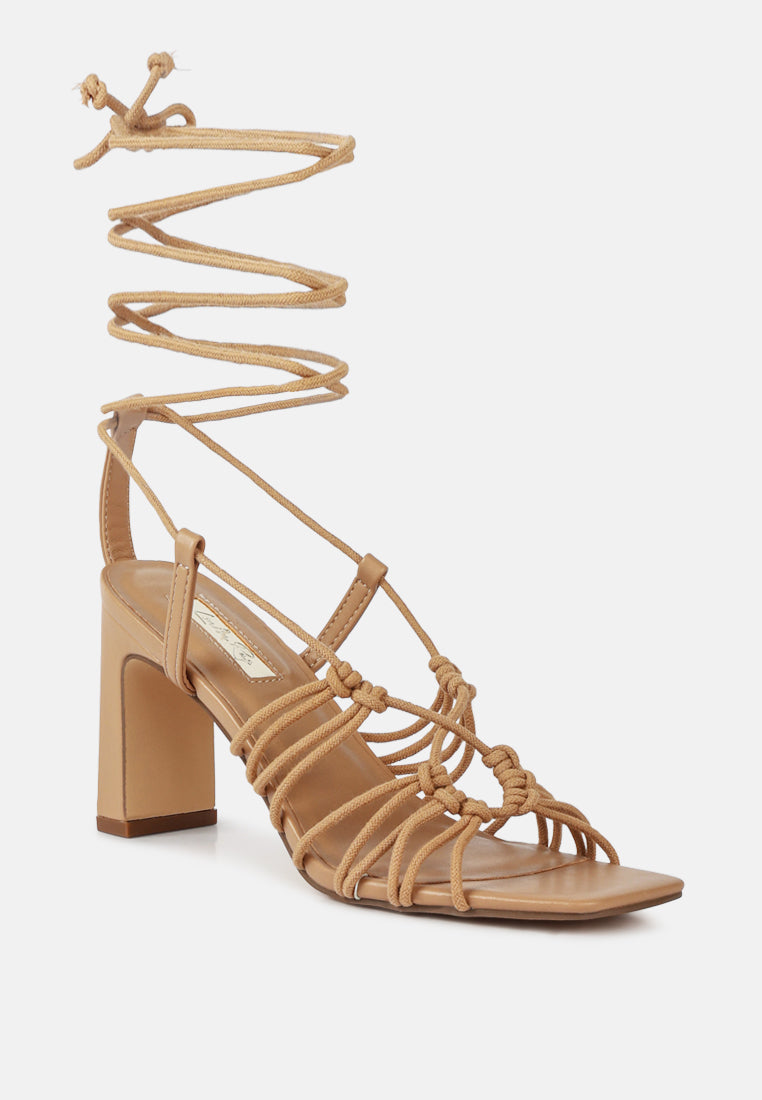 Strings Attach Lace Up Italian Block Heel Sandals-3