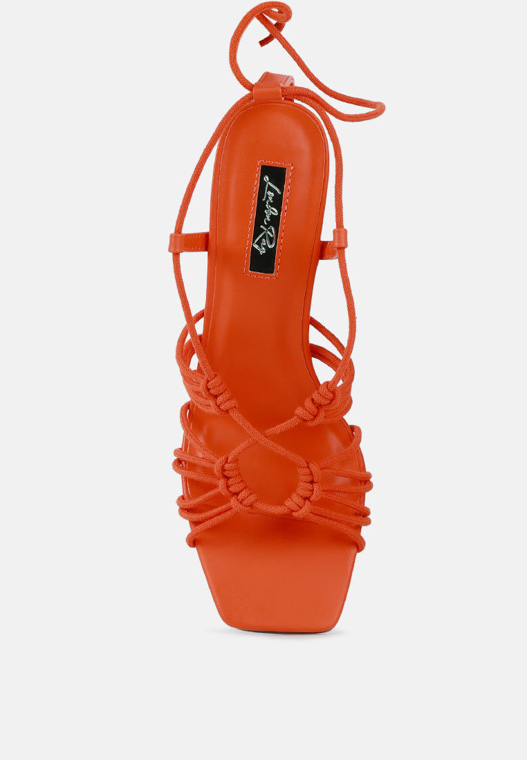 Strings Attach Lace Up Italian Block Heel Sandals-1