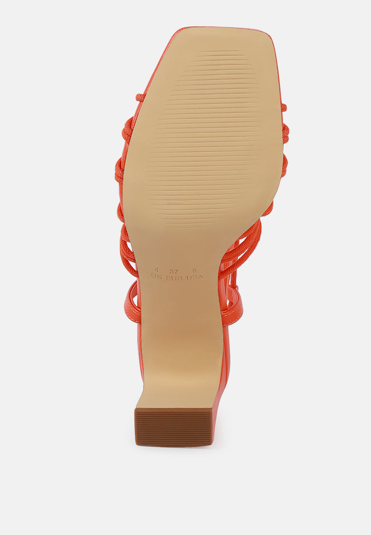 Strings Attach Lace Up Italian Block Heel Sandals-2