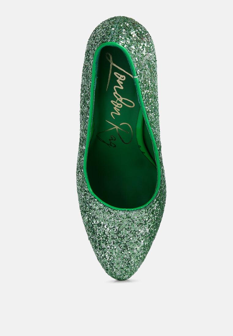 Sugar Plum Glitter Conical Heel Pumps-3