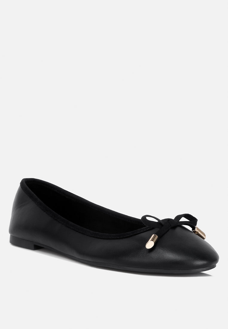 Suzzy Bow Embellished Flat Ballerinas-1