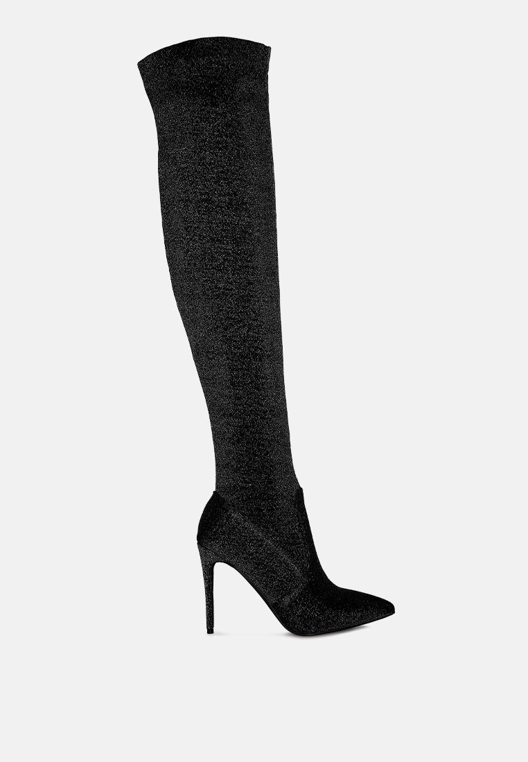 Tigerlily Knitted Stiletto Long Boots-7