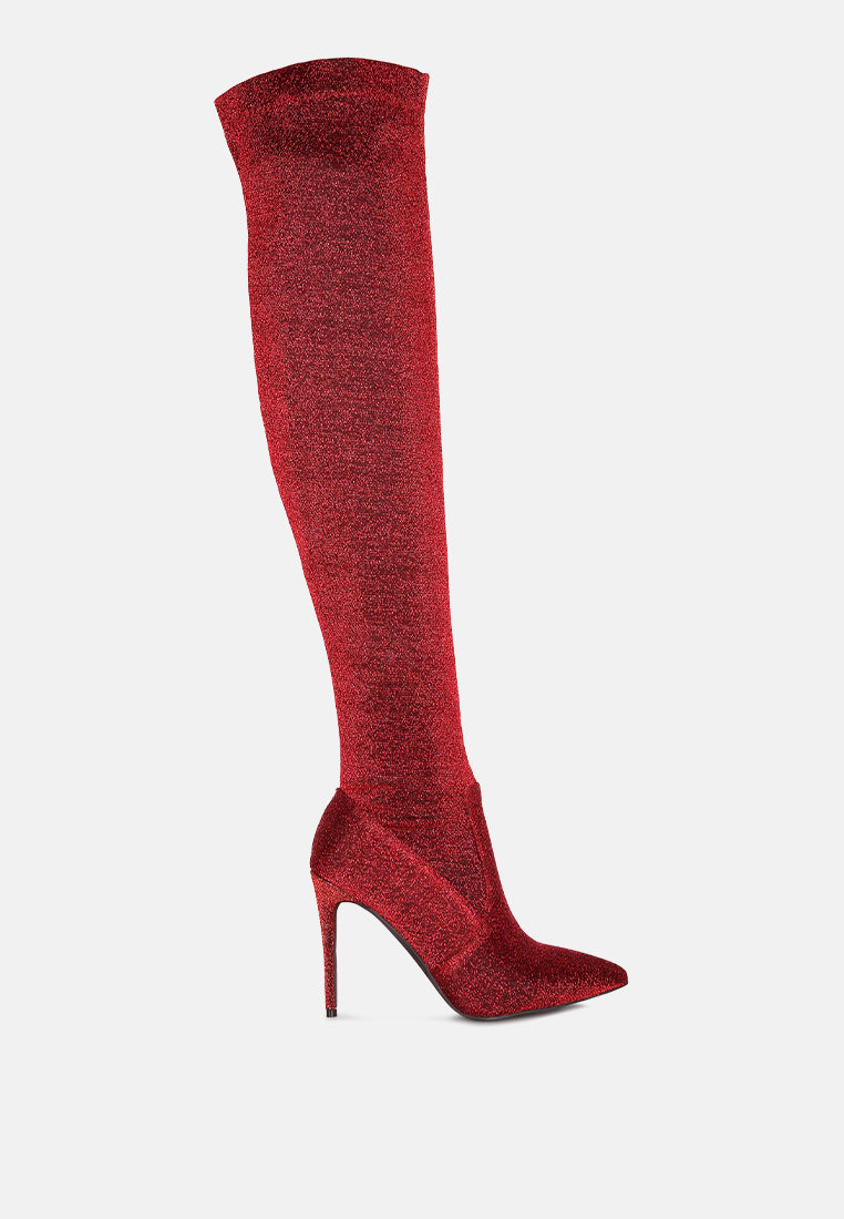 Tigerlily Knitted Stiletto Long Boots-0