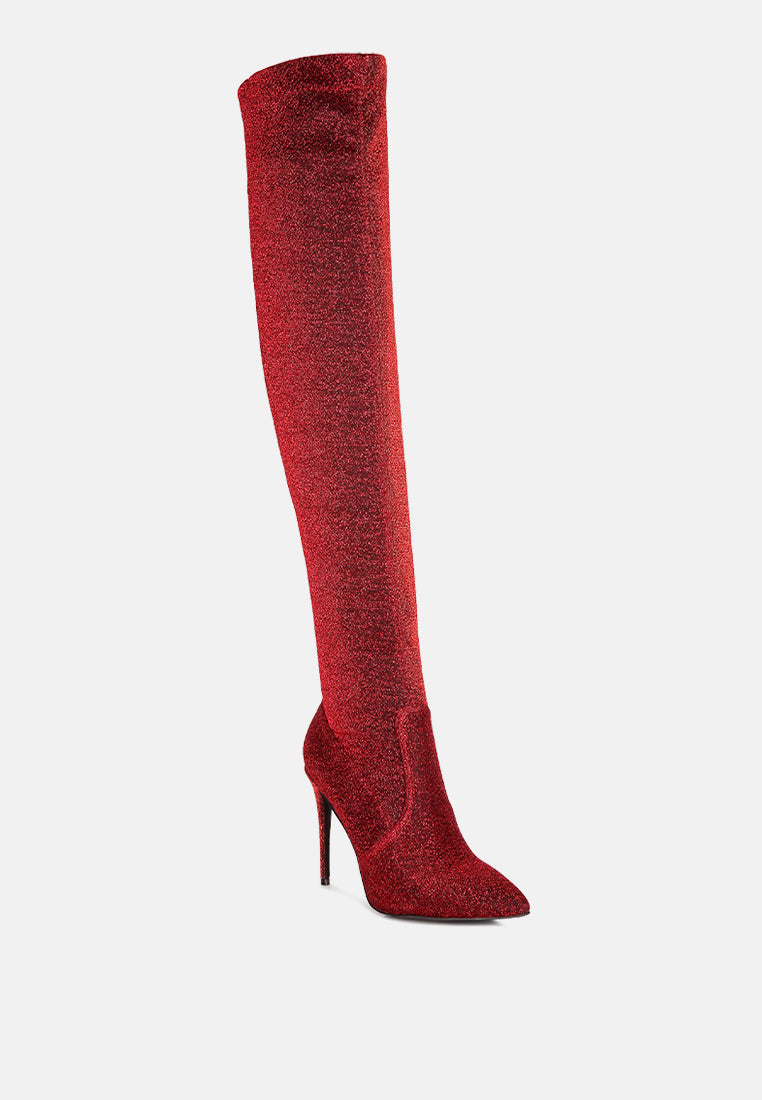 Tigerlily Knitted Stiletto Long Boots-1