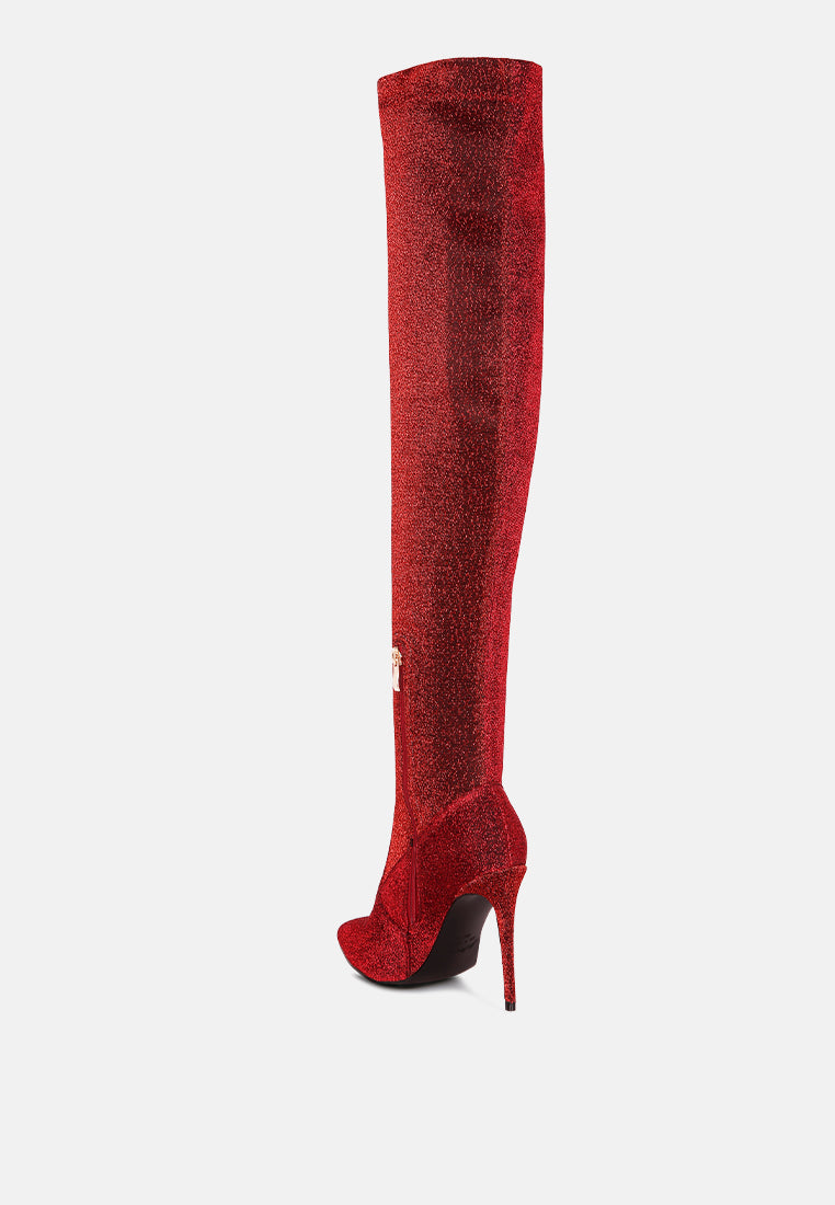 Tigerlily Knitted Stiletto Long Boots-2